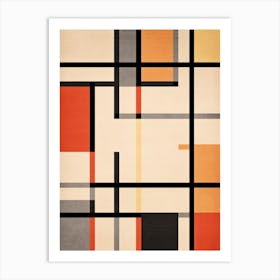 Radiant Rectangles; Mid Century Geometric Vibes Art Print