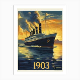 Aihrgdesign A Vintage Travel Poster Of A Luxurious Steamship Art Print