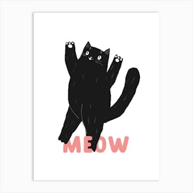 Cat Wall Art Print, Funny Cat Lady Poster, Meow Home Decor, Kitty Print, Pet Lover Gift Art Print