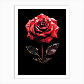 Polygonal Rose Art Print