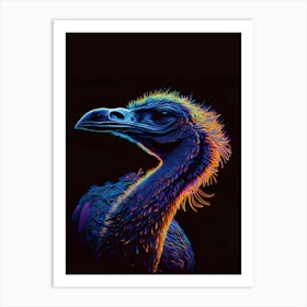 Funny Flamingo Bird Light Art Print