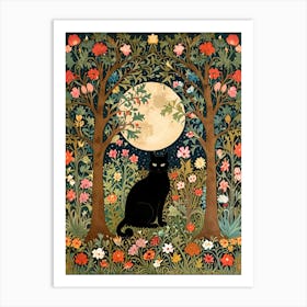 William Morris Cat In The Moonlight 10 Art Print