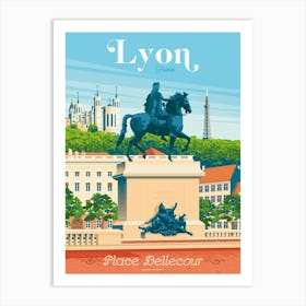 Lyon France Print | Place Bellecour Art Print
