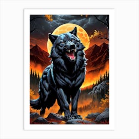 Wolf In The Forest 1 Art Print