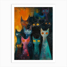 Group Of Cats Art Print