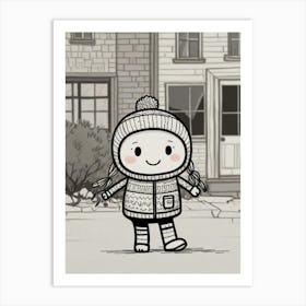 Girl In Winter Clothes Art Print