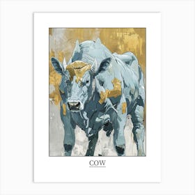 Cow Precisionist Illustration 2 Poster Art Print