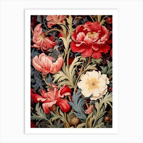 Red And White Flowers Art Print