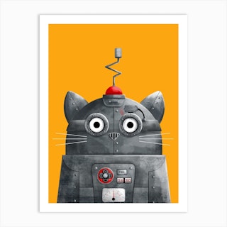 Robo Cat - Cat - Posters and Art Prints