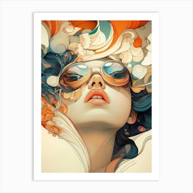 Girl In Sunglasses 5 Art Print