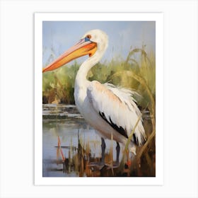 Bird Painting Brown Pelican 3 Art Print