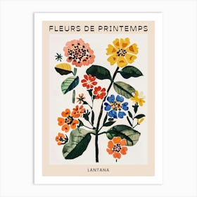 Spring Floral French Poster  Lantana 3 Art Print