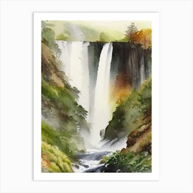 Pistyll Rhaeadr, United Kingdom Water Colour  Art Print