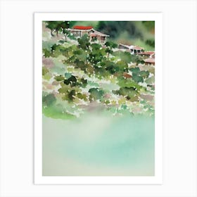 Baliem Valley Indonesia Watercolour Tropical Destination Art Print