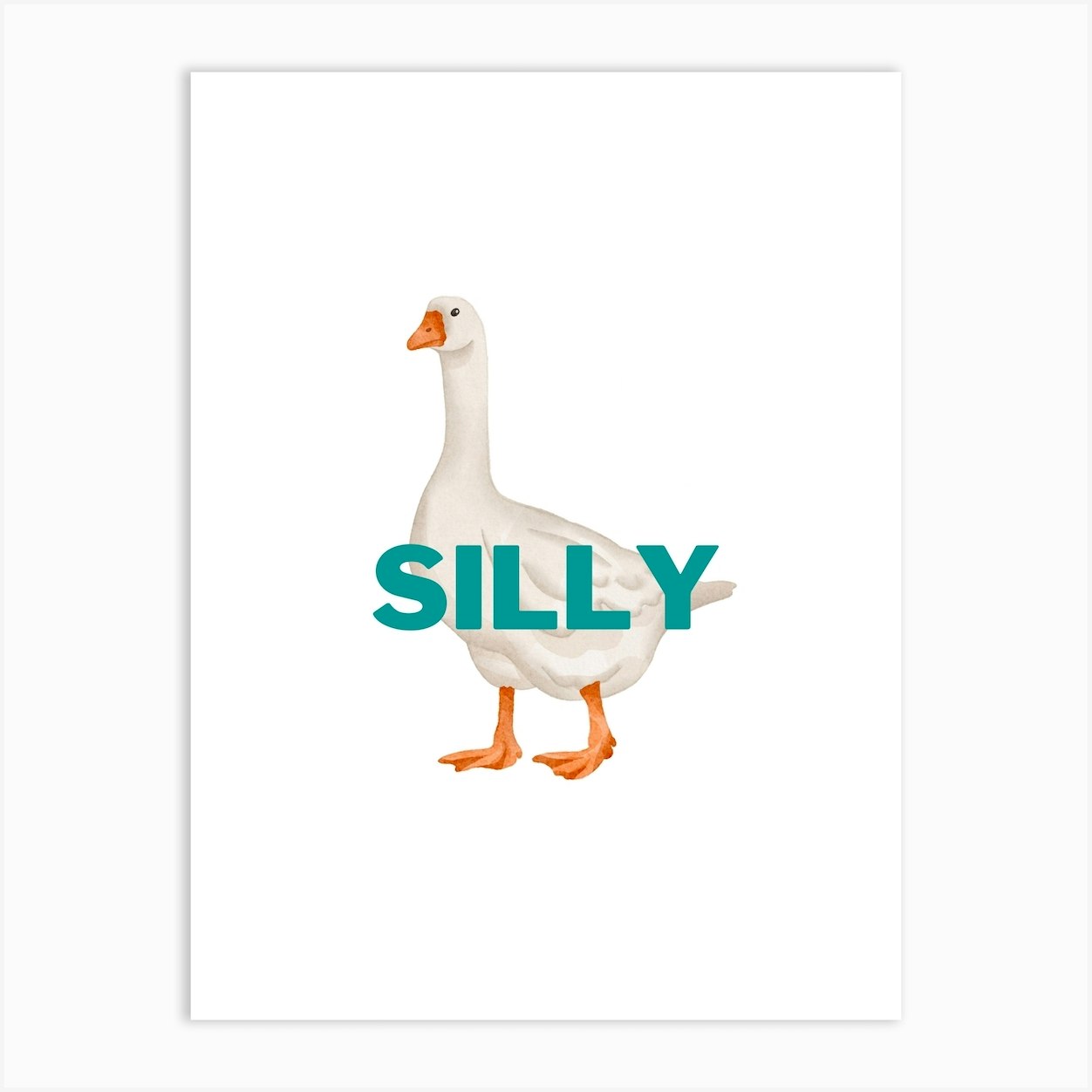 Silly Goose Art Print by Blue Iris Designs Co - Fy