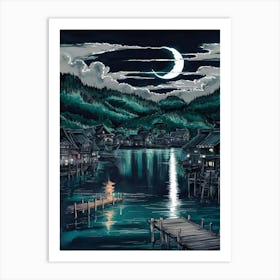 Moonlight Over Azure Art Print