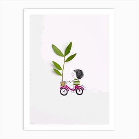 Girl On A Bike Art Print