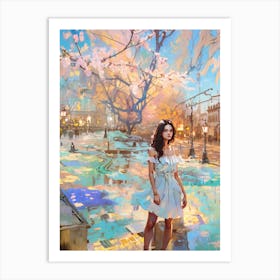 Girl In A Pretty Dress  Art Print