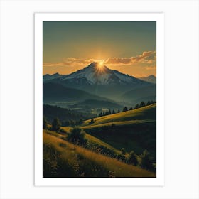 Sunrise Over Mountain Art Print