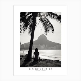 Poster Of Rio De Janeiro, Black And White Analogue Photograph 1 Art Print