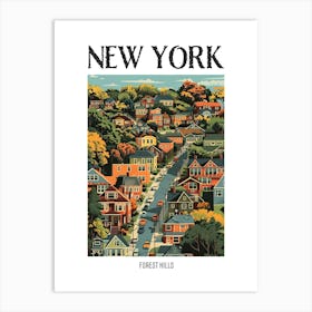 Forest Hills New York Colourful Silkscreen Illustration 4 Poster Art Print