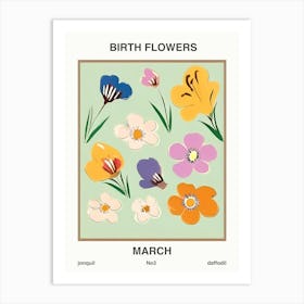 Birth Flowers March Art Print