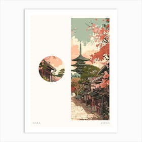 Nara Japan 7 Cut Out Travel Poster Art Print