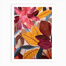 Fall Botanicals Fuchsia 1 Art Print