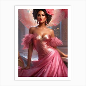 Pretty Woman in Pink 3 Art Print