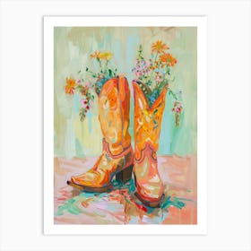 Cowboy Boots And Wildflowers Downy Rattlesnake Plantain Art Print