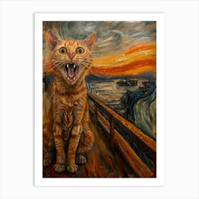 Fantastic Cat Screaming 3 Art Print