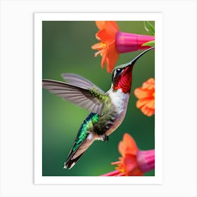 Male Ruby Throated Hummingbird-Reimagined 6 Art Print