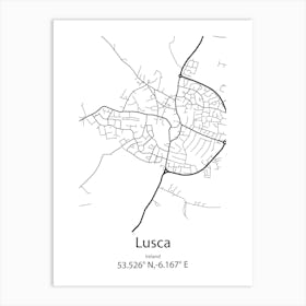 Lusca,Ireland Minimalist Map Art Print