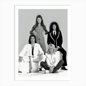 John Deacon, Brian May, Roger Taylor And Freddie Mercury Art Print