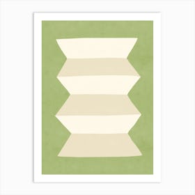 Geometric Greek Vase Pottery Minimalist - Light Green Art Print