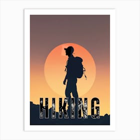 Hiking Silhouette Art Print