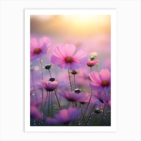 Cosmos Wildflower At Dawn In South Western Style (3) Art Print