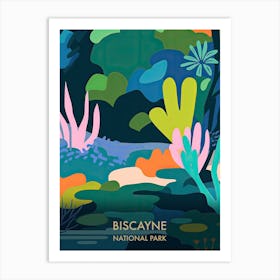 Biscayne National Park Travel Poster Matisse Style 3 Art Print