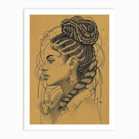 Black Woman With Braids 1 Art Print