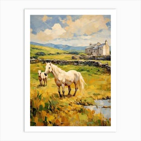 Horses Painting In County Kerry, Ireland 3 Art Print