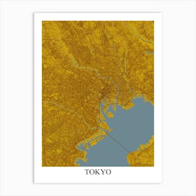 Tokyo Yellow Blue Art Print