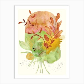 Autumn Leaves Watercolor Painting Art Print