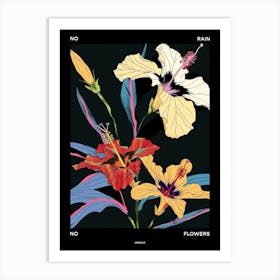 No Rain No Flowers Poster Hibiscus 2 Art Print