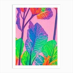 Chard 2 Risograph Retro Poster vegetable Art Print