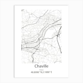 Chaville,France Minimalist Map Art Print