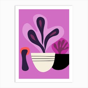 Purple Succulents Art Print