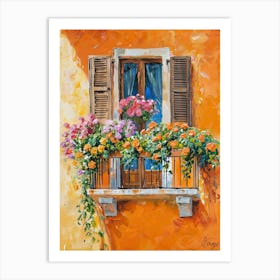 Balcony Painting In Livorno 2 Art Print