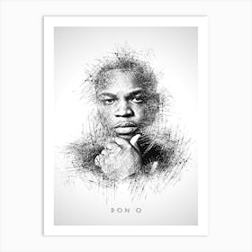 Don Q Rapper Sketch Art Print