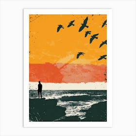 Sunset Over The Ocean 4 Art Print