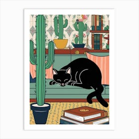 Cat In The Living Room 2 Art Print